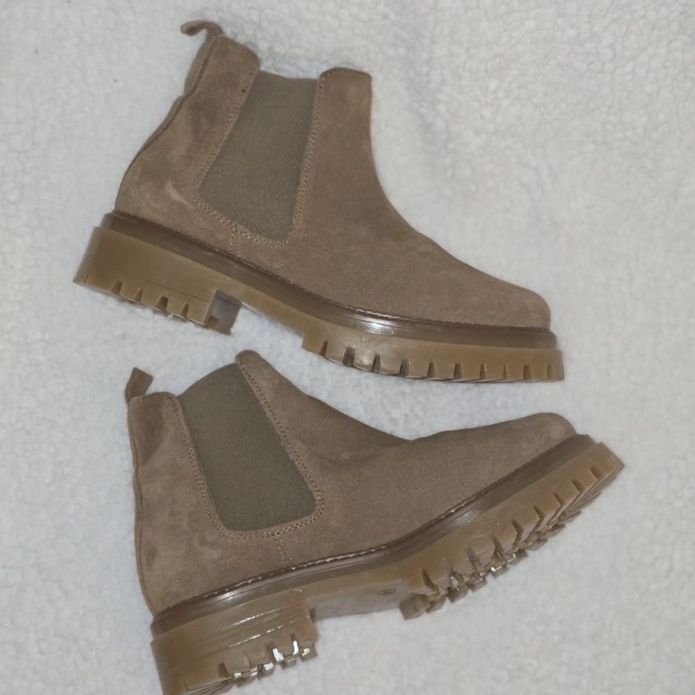 Enzo Tesoti brown suede leather Chelsea Pull-on Ankle boots Sz 7.5 Made In Spain - Picture 7 of 8
